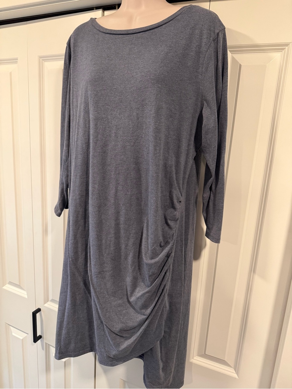 Worthington gray long sleeve tunic dress ruching xxl